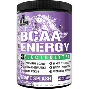 EVL BCAAs electrolyte powder grape splash amino acids hydration recovery drink