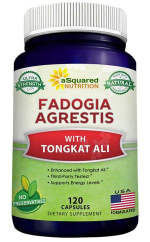aSquared Nutrition Fadogia Agrestis 1000mg Tongkat Ali 400mg testosterone support capsules 120 count bottle