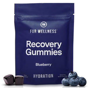 For Wellness hydrate gummies blueberry electrolyte antioxidant recovery supplement vegan 30 count