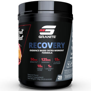 Granite Nutrition Recovery intra workout drink EAA cluster dextrin Sensoril Senactiv fruit blast 30 servings performance supplement