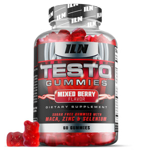 Iron Labs Testo gummies men maca ginseng zinc selenium sugar free vegan mixed berry 60 gummies