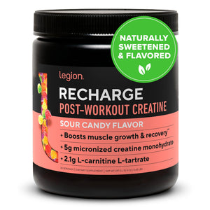 LEGION Recharge post workout creatine monohydrate sour candy recovery drink muscle strength supplement 30 servings