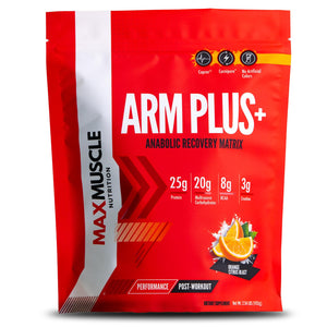Max Muscle Arm Plus post workout whey protein BCAA creatine glutamine orange citrus 2.54 lb supplement