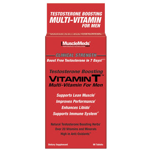 MuscleMeds Vitamin T multivitamin tablets men Fenugreek Tribulus Longjack testosterone muscle building energy sexual performance 90 count bottle