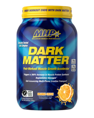 MHP Dark Matter post workout creatine waxy maize carbs EAA recovery accelerator orange crush 20 servings