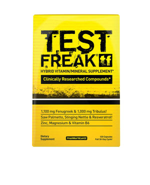 Test Freak testosterone support supplement men zinc magnesium fenugreek tribulus capsules 120 count