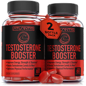 men testosterone booster gummies Tribulus Maca Horny Goat Weed strength stamina energy male performance support 120 gummies 2 pack bottle