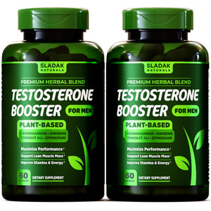 Testosterone booster supplement for men with Ashwagandha, L-Arginine, Tongkat Ali and Tribulus supporting muscle growth, strength, energy and performance