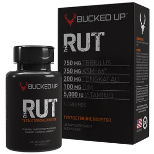 Bucked Up RUT testosterone booster capsules men energy strength endurance stamina muscle support workout performance 90 capsules bottle