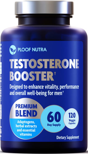 Testosterone booster supplement for men with Ashwagandha, Tongkat Ali, Tribulus, Rhodiola supporting energy, strength, muscle growth and workout performance