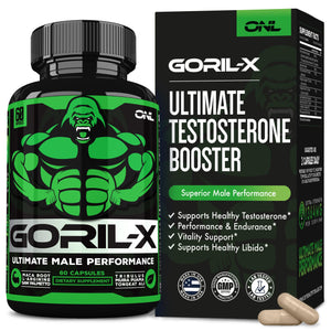 men testosterone booster capsules Tongkat Ali Maca Tribulus Horny Goat Weed energy strength muscle workout performance 60 capsules bottle