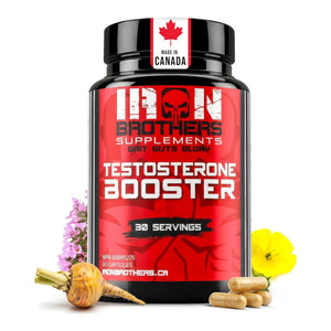Iron Brothers testosterone support capsules men Tribulus Tongkat Ali Ashwagandha DIM Fenugreek Zinc energy vitality performance 90 capsules bottle