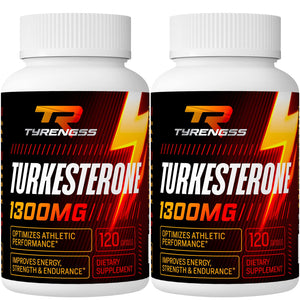 TyRengss Turkesterone testosterone booster capsules 1300mg Ajuga Turkestanica extract muscle mass athletic performance strength 240 capsules bottle
