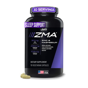 ZMA JYM zinc magnesium vitamin B6 supplement sleep recovery muscle support vegetarian capsules 90 count