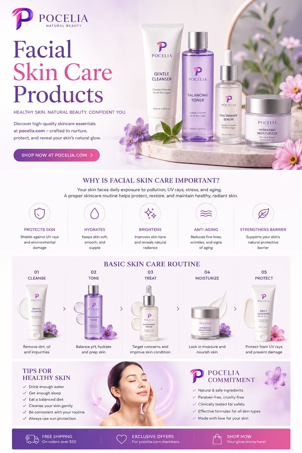 Facial Skin Care Products: The Secret to Healthy, Radiant Skin | Pocelia