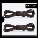 Waxed Round Shoelaces for Boots Durable Leather Shoe Laces 60–180cm