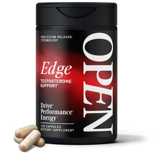 OPEN Essentials testosterone booster capsules men Tongkat Ali Fenugreek Ashwagandha Boron DIM energy drive performance USA made 120 capsules bottle