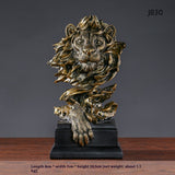 Retro Lion Head Wall Decor Resin Sculpture American Style Home Ornament