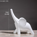 Lucky Elephant Figurine Resin Decor Fortune Feng Shui Home Ornament