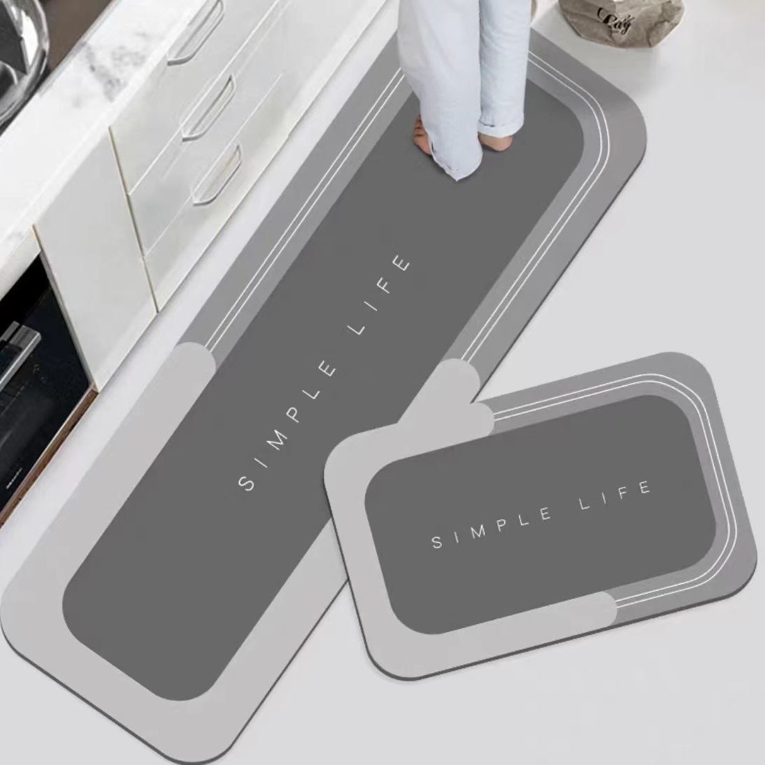 Non Slip Door Mat Crystal Velvet Floor Rug Washable Entryway Carpet