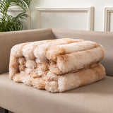 Soft Faux Rabbit Fur Blanket Thick Warm Tie Dye Double Sided Plush Throw