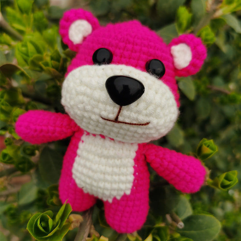 DIY Crochet Keychain Kit Cute Cartoon Doll Key Ring Yarn Craft Set