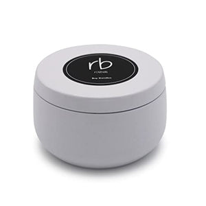 Rosbas Candle, Fraser Fir Scented, Natural Soy Wax, White Metallic Tin, 6 oz, Cotton Wick, Long Burn Time