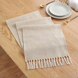 Cotton Linen Table Runner Woven Minimalist Dining Table Decor Boho Style