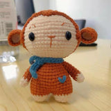 DIY Crochet Keychain Kit Cute Cartoon Doll Key Ring Yarn Craft Set