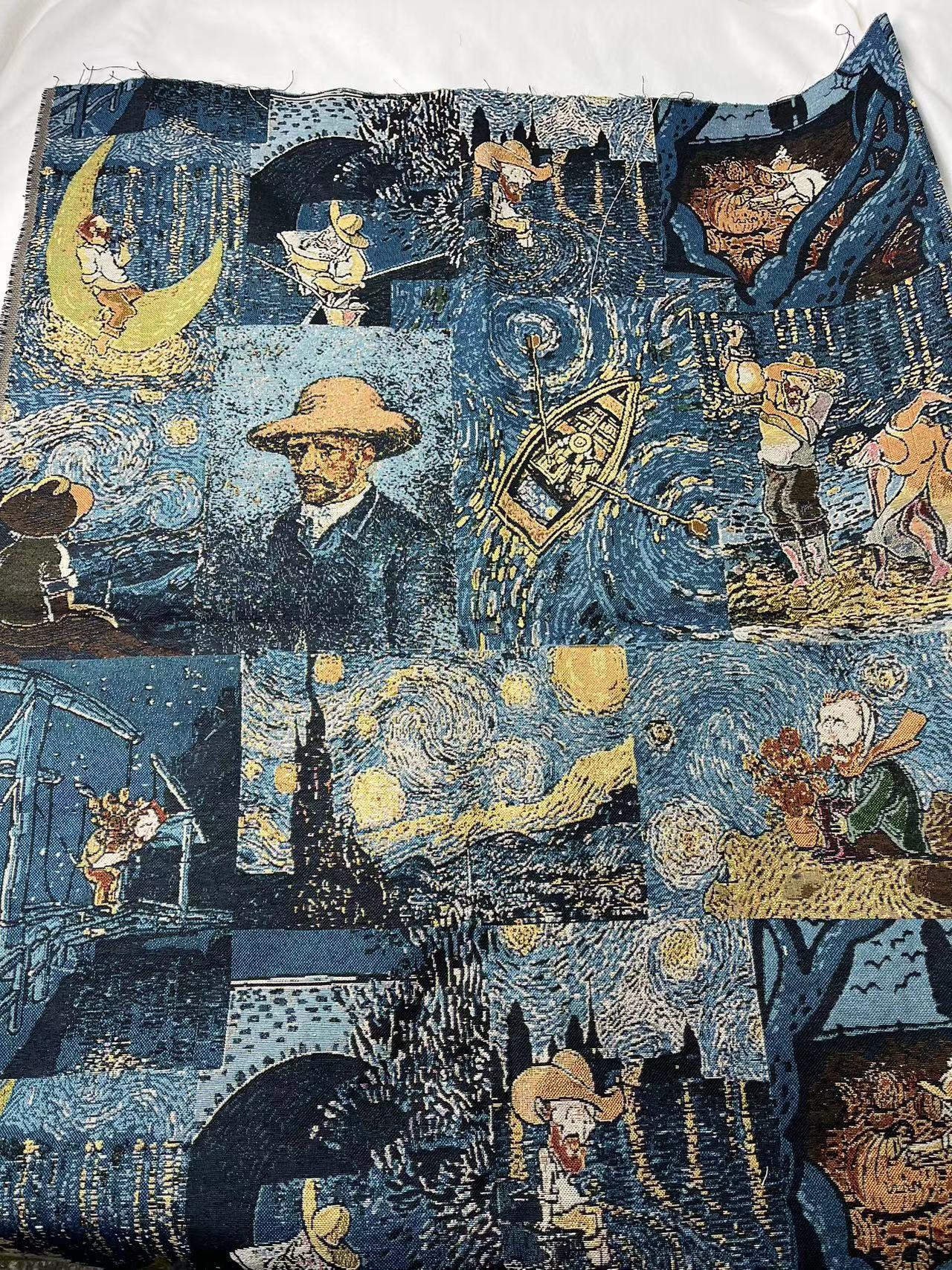 Ethnic Jacquard Fabric Polyester Upholstery Sewing Cloth 147cm Wide