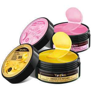 A premium 2-pack set featuring 24K Gold and Pink collagen under-eye patches for luxury anti-aging and brightening treatment.