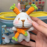 DIY Crochet Keychain Kit Cute Cartoon Doll Key Ring Yarn Craft Set