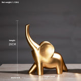 Lucky Elephant Figurine Resin Decor Fortune Feng Shui Home Ornament