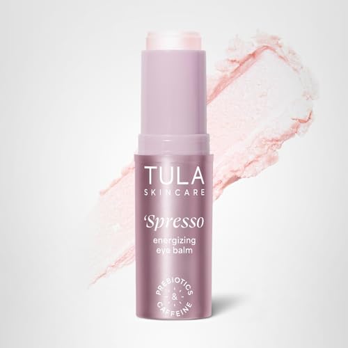 TULA Skin Care ‘Spresso Energizing Eye Balm (Rose Glow) - 10g (0.35 oz) - Rosy Caffeine Eye Stick for Brightening & Dark Circles