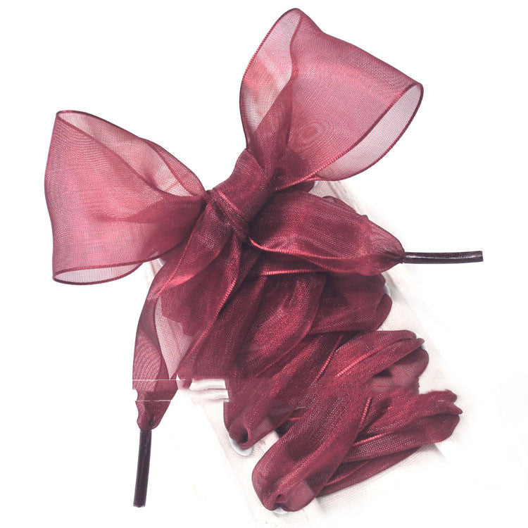 Transparent Lace Shoelaces Wide Organza Shoe Laces 110cm Fashion Ribbon