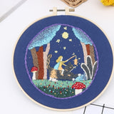 DIY Embroidery Kit Floral Fabric Sewing Kit 20cm Hoop Chinese Style