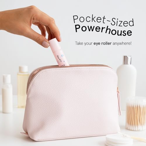 Grace & Stella Under Eye Brightener - 15ml (0.51oz) - Rose Quartz Rollerball Eye Serum with Hyaluronic Acid & Caffeine