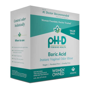 pH-D Feminine Health - Instant Odor Rinse with Boric Acid for Vaginal Odor - Vegan, Paraben-Free