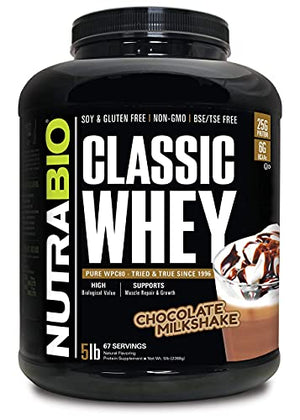 NutraBio Classic Whey Protein Powder- Full-Spectrum Amino Acid Profile - No Fillers