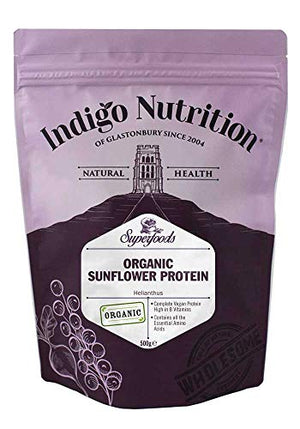 Indigo Herbs Organic Sunflower Seed Protein Powder 500g | Plant Based Protein | Vegan