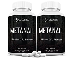 Justified Laboratories (2 Pack) Metanail 1.5 Billion CFU Probiotic Nail Support 120 Capsules