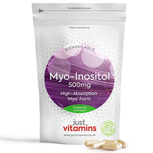 Myo-Inositol Capsules - 500mg x90 Capsules - Pure Premium Quality Myo Inositol Vitamin 