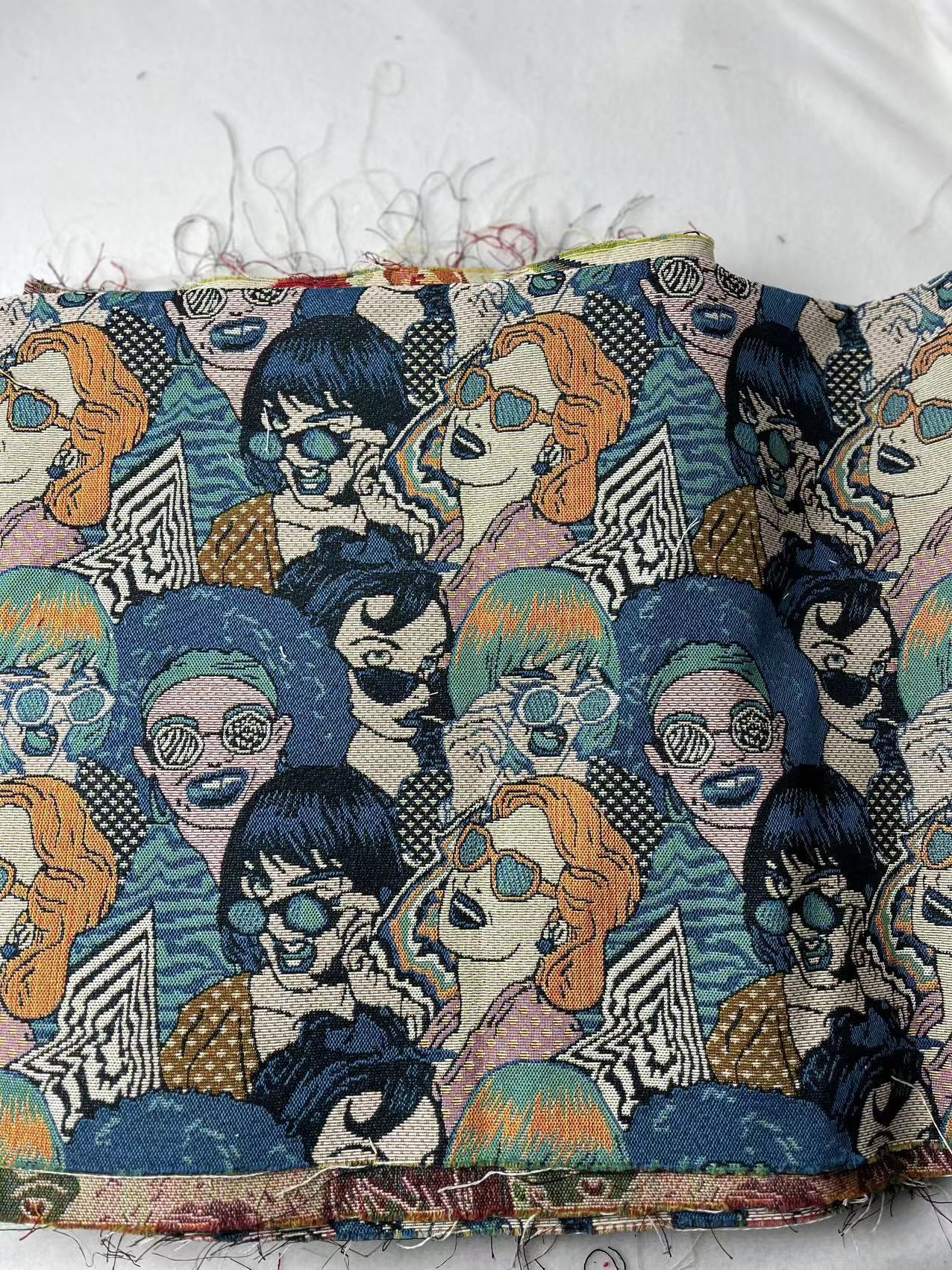 Ethnic Jacquard Fabric Polyester Upholstery Sewing Cloth 147cm Wide
