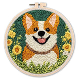 Punch Needle Embroidery Kit DIY Cross Pattern Craft Set 20cm Beginner Kit