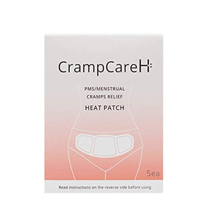 (5 Patches) CrampCareH PMS/Menstrual Cramps Relief Heat Patch with Wide Wings, FDA Registered