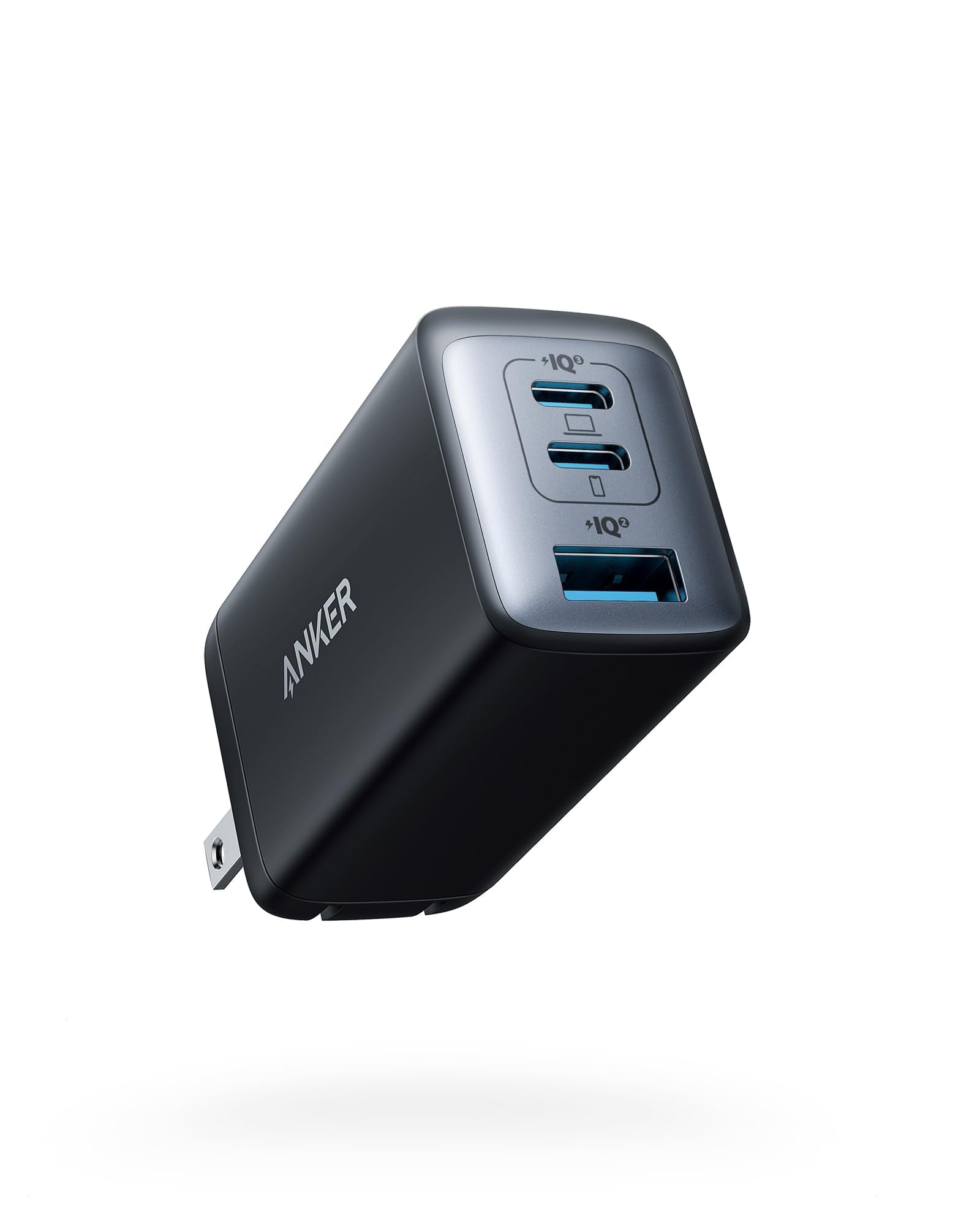 Anker Phone Charger, 65W 3-Port Fast Compact Foldable USB C Charger Block, Type C Charger Fast Charging for MacBook Pro/Air, iPad Pro, Galaxy S20, Dell XPS 13, Note 20/10+, iPhone 17 Series, and More
