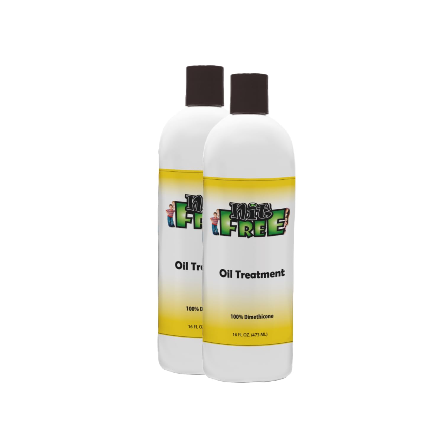 Nit Free 100% Dimethicone Oil for Lice – Safe for Kids & Adults – For all hair types – 16oz bottle - Pack of 2