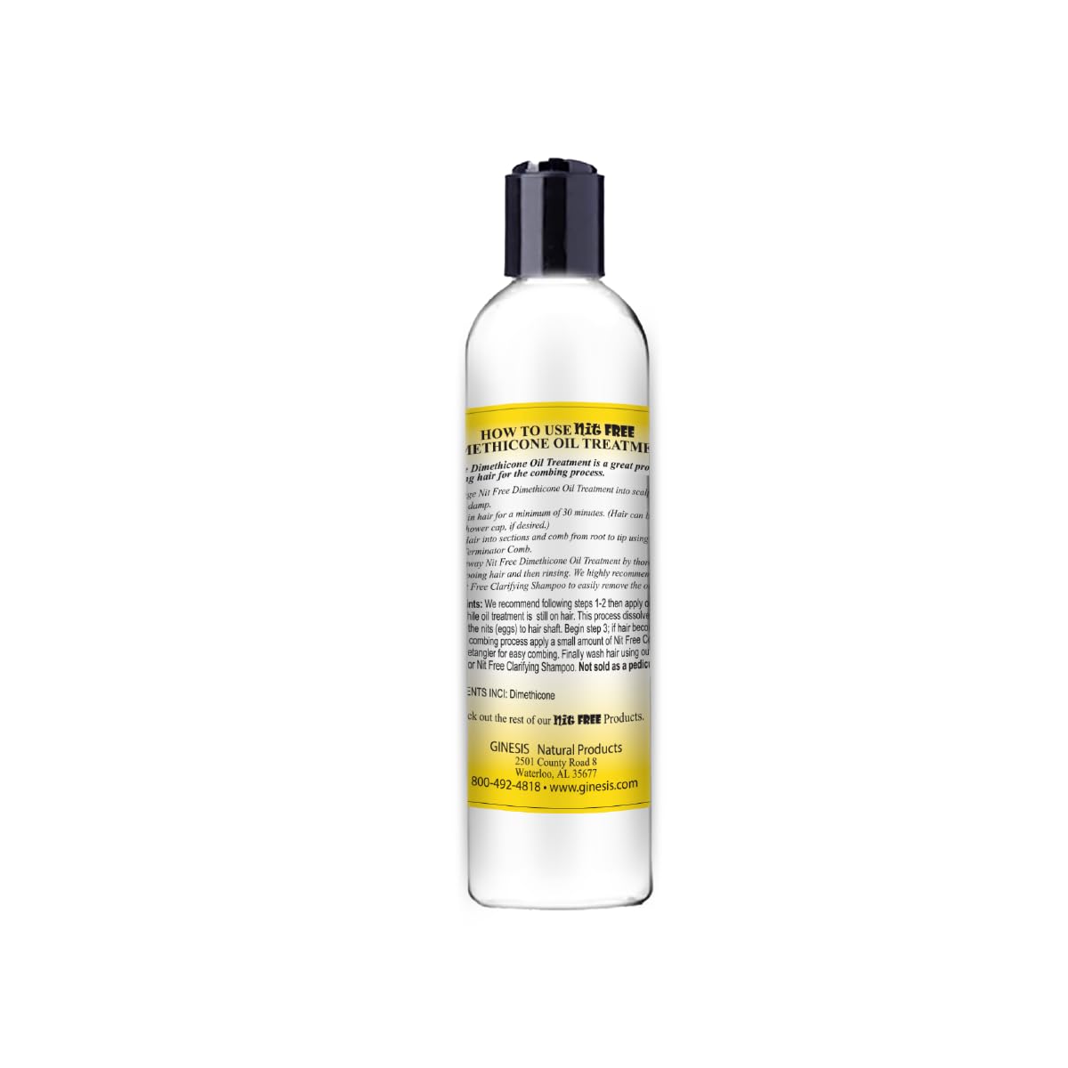 Nit Free 100% Dimethicone Oil for Lice – Safe for Kids & Adults – Great for all hair types – 8oz