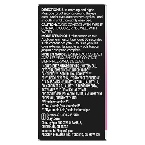 Olay Active Hydrating Eye Gel – Fragrance-Free Hyaluronic & Niacinamide (15g)