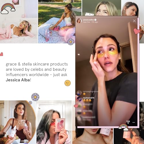 grace & stella Under Eye Brightener Roller - 15ml - Retinol & Caffeine Eye Serum for Puffiness & Dark Circles